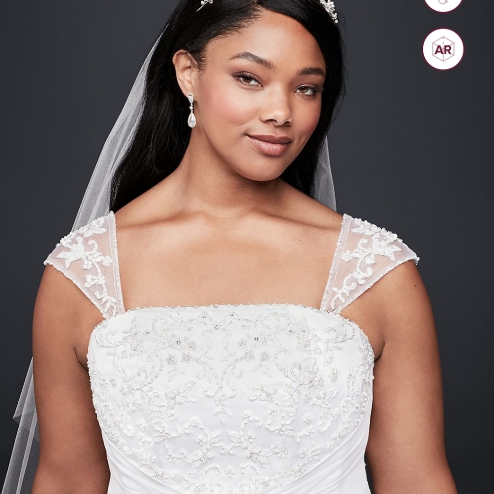 Plus size white wedding dress